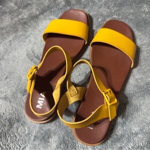 MIA Tia Yellow and Brown Sandals